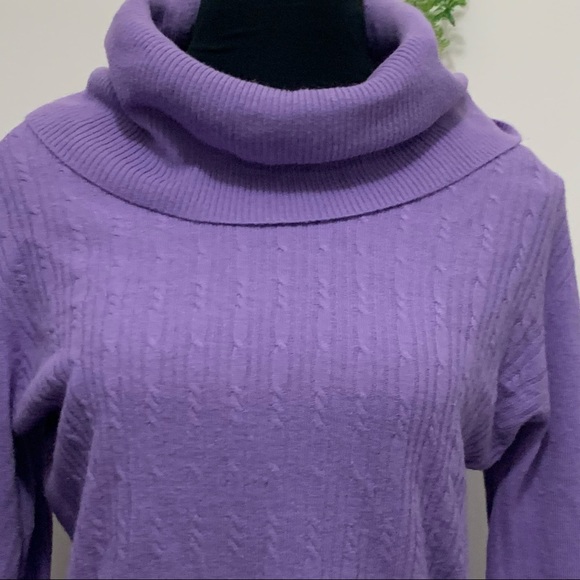 Jones Studio Nude Purple Cowl Neck 100% Acrylic Sweatshirt Sweater Top - Picture 6 of 10